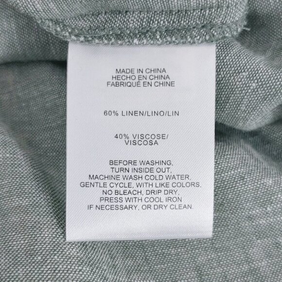 NWT JONES NEW YORK Basil green linen blend cap sleeve casual top - Picture 14 of 16